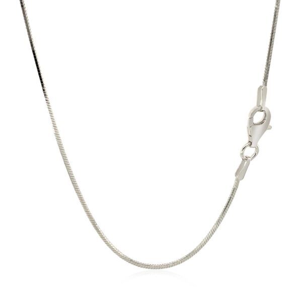 Rhodium Plated 1.2mm Sterling Silver Snake Style Chain - Image 3