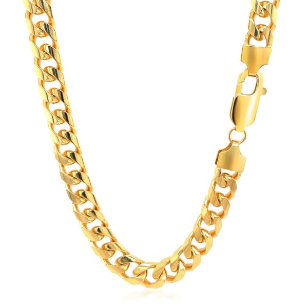 6.7mm 14k Yellow Gold Solid Miami Cuban Chain - Image 3