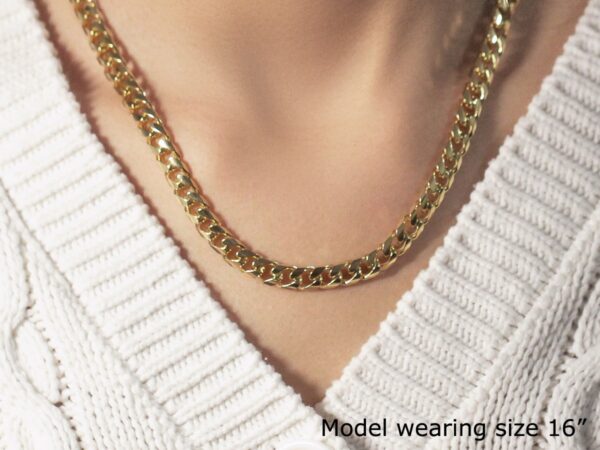 6.7mm 14k Yellow Gold Solid Miami Cuban Chain - Image 4