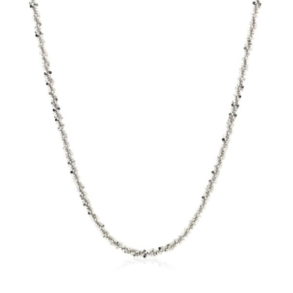 Rhodium Plated 2.2mm Sterling Silver Sparkle Style Chain - Image 2