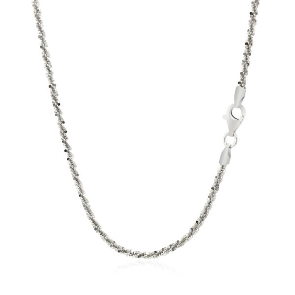 Rhodium Plated 2.2mm Sterling Silver Sparkle Style Chain - Image 3