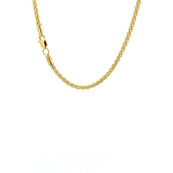 14k Yellow Gold 2.4mm Light Weight Wheat Chain - Image 2