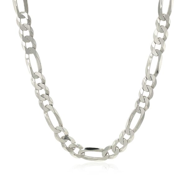 Rhodium Plated 5.5mm Sterling Silver Figaro Style Chain - Image 2