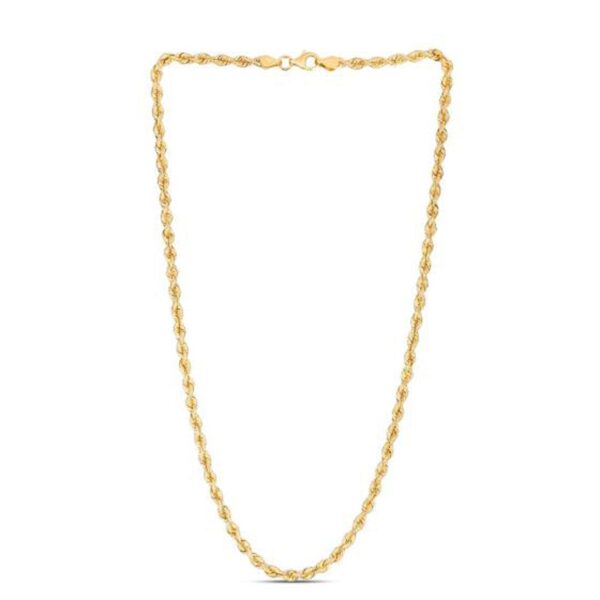 14k Yellow Gold Light Rope Chain 3.7mm - Image 2