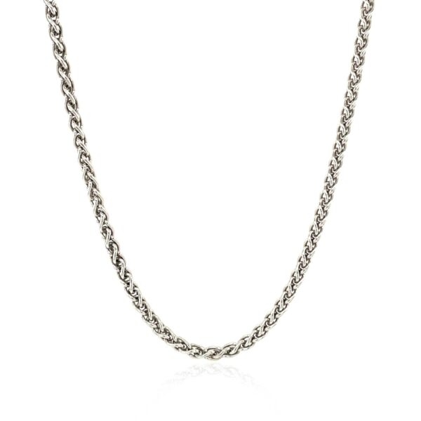 Sterling Silver Rhodium Plated Wheat Chain 2.6mm - Image 2