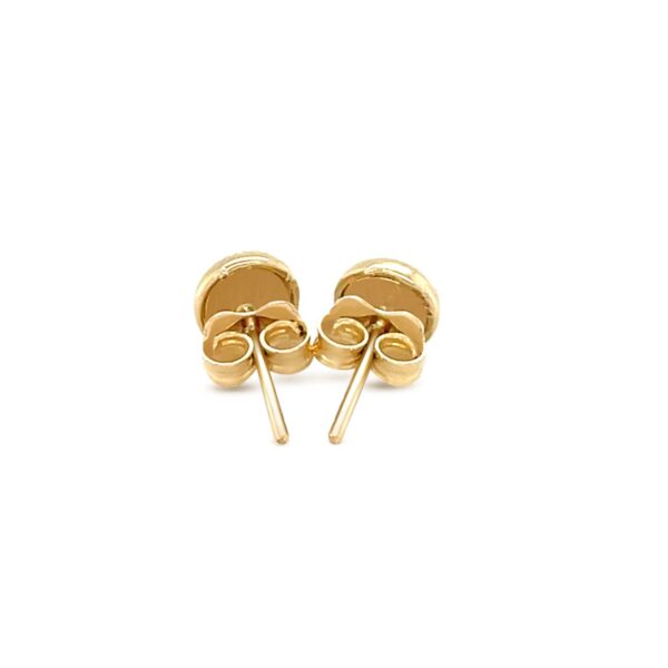 14k Yellow Gold Textured Circle Post Earrings - Image 3