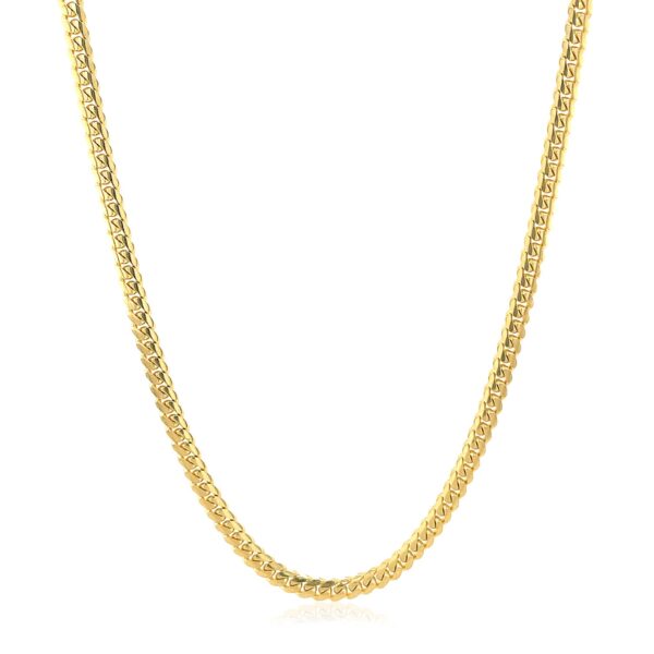 2.6mm 14k Yellow Gold Classic Solid Miami Cuban Chain - Image 2