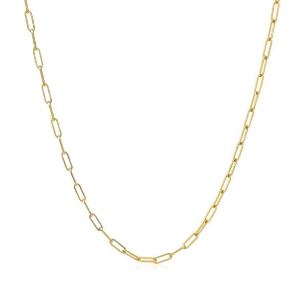 14K Yellow Gold Fine Paperclip Chain (1.5mm) - Image 2