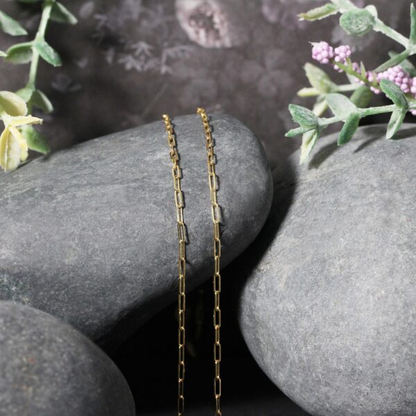 14K Yellow Gold Fine Paperclip Chain (1.5mm) - Image 4