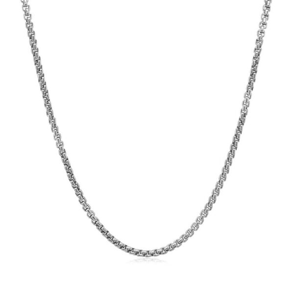 14k White Gold Solid Round Box Chain 1.6 mm - Image 2