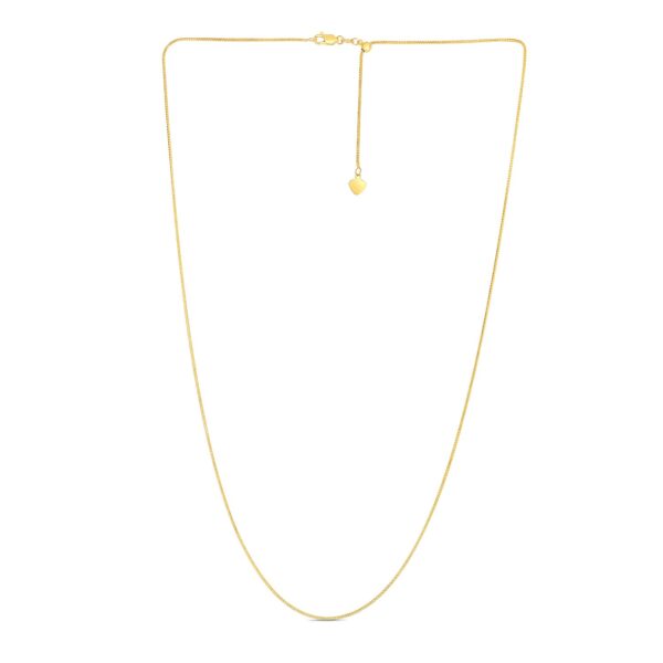 14k Yellow Gold Adjustable Franco Chain 0.9mm - Image 2