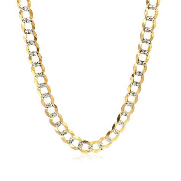 5.7mm 14k Two Tone Gold Pave Curb Chain - Image 2