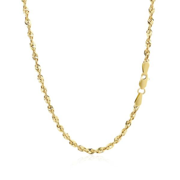 2.5mm 14k Yellow Gold Light Rope Chain - Image 3