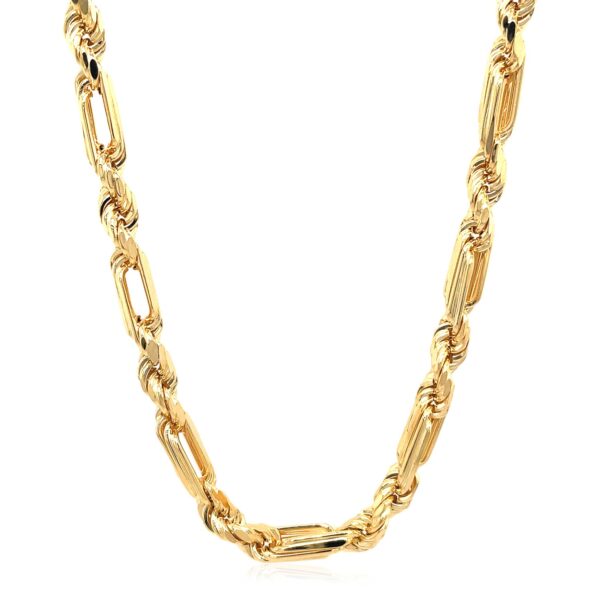 14k Yellow Gold Figaro Chain Necklace - Image 2