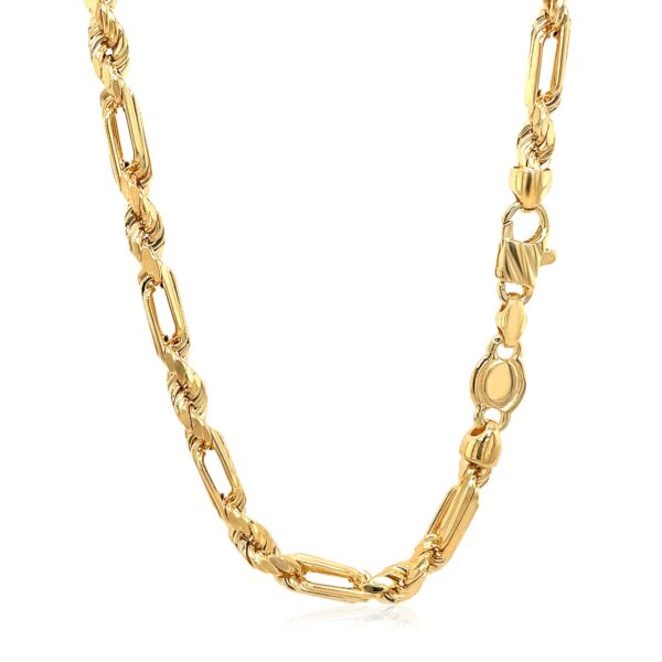 14k Yellow Gold Figaro Chain Necklace - Image 3