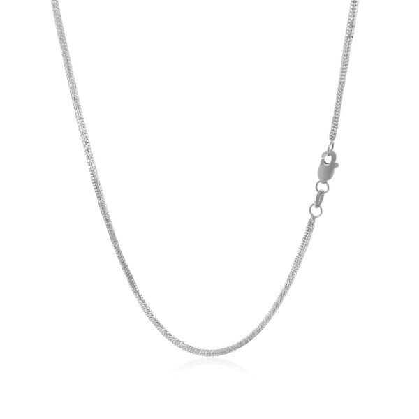 14k White Gold Foxtail 1.0mm Chain - Image 3