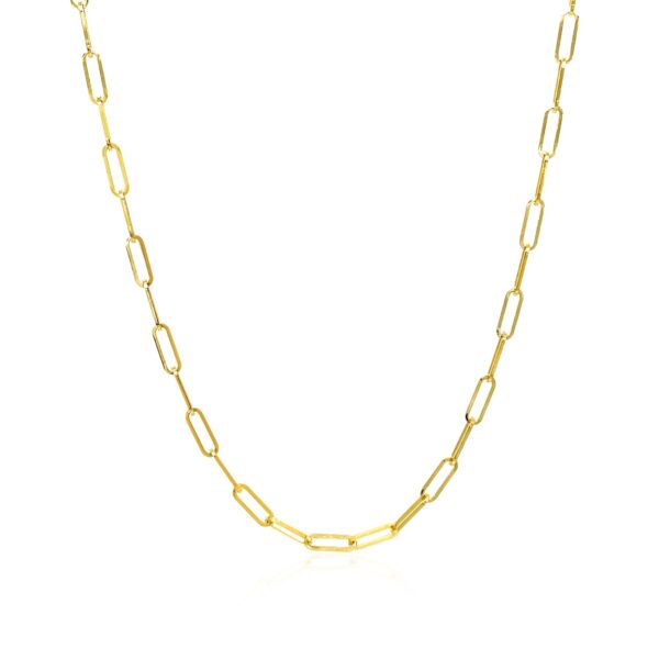 14K Yellow Gold Delicate Paperclip Chain (2.1mm) - Image 2