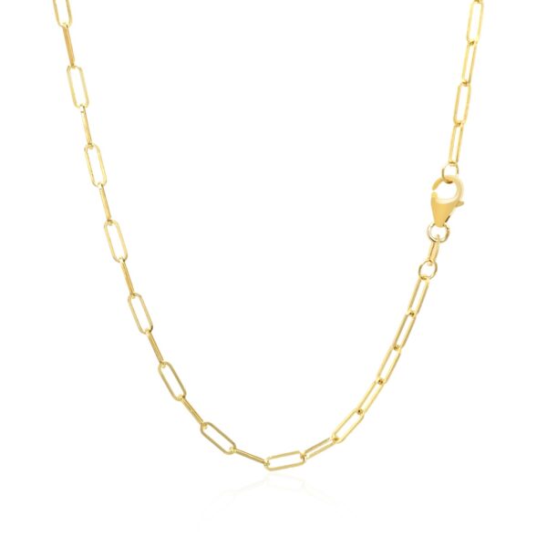 14K Yellow Gold Delicate Paperclip Chain (2.1mm) - Image 3