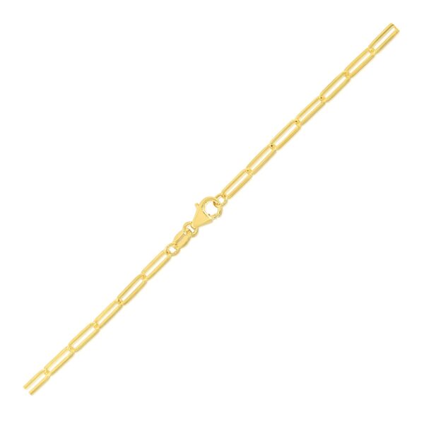 14K Yellow Gold Paperclip Bracelet (2.5mm) - Image 2