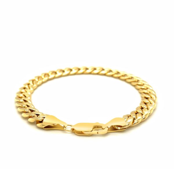 7.8mm 14k Yellow Gold Miami Cuban Semi Solid Bracelet - Image 2