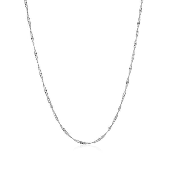 10k White Gold Singapore Chain 1.5mm - Image 2