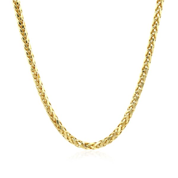 2.7mm 14k Yellow Gold Lite Diamond Cut Round Franco Chain - Image 2