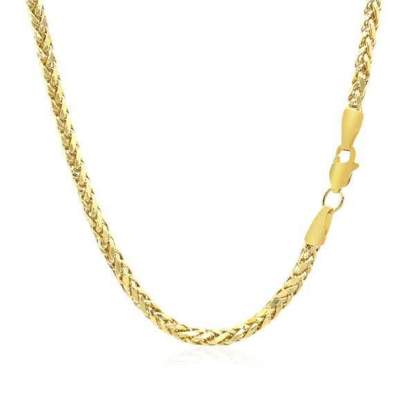 2.7mm 14k Yellow Gold Lite Diamond Cut Round Franco Chain - Image 3