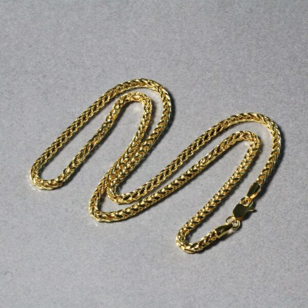 2.7mm 14k Yellow Gold Lite Diamond Cut Round Franco Chain - Image 5