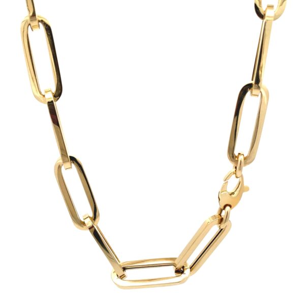 14k Yellow Gold Extra Wide Paperclip Chain Necklace - Image 3