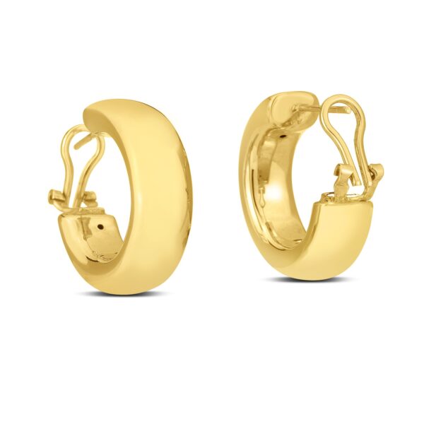 14k Yellow Gold Large Omega C Hoops - Image 2