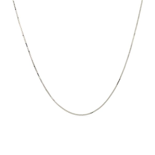 14k White Gold Classic Box Chain 0.45mm - Image 2