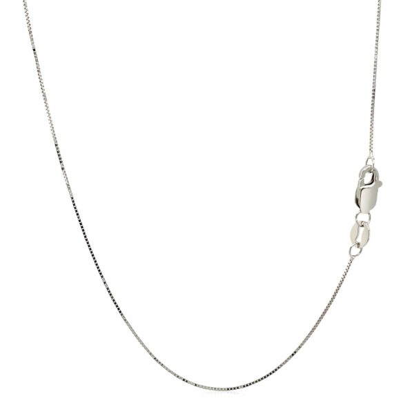 14k White Gold Classic Box Chain 0.45mm - Image 3