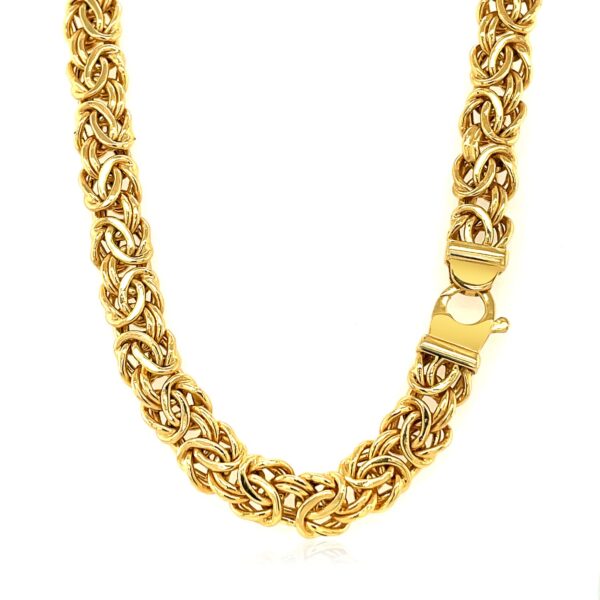 14k Yellow Gold Byzantine Motif Chain Necklace - Image 2