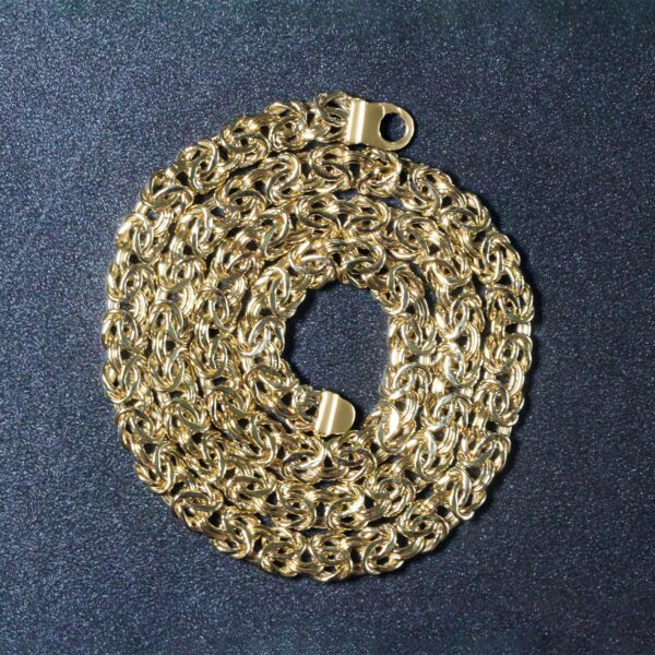 14k Yellow Gold Byzantine Motif Chain Necklace - Image 5