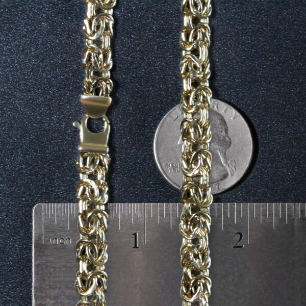 14k Yellow Gold Byzantine Motif Chain Necklace - Image 6