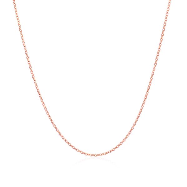 14k Pink Gold Oval Cable Link Chain 0.7mm - Image 2