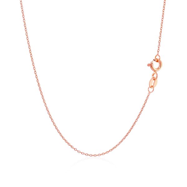 14k Pink Gold Oval Cable Link Chain 0.7mm - Image 3