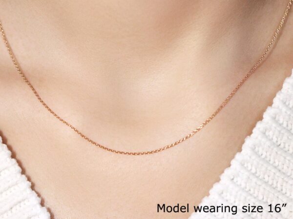 14k Pink Gold Oval Cable Link Chain 0.7mm - Image 4