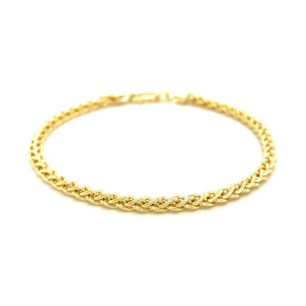 3.3mm 14k Yellow Gold Light Weight Wheat Bracelet - Image 2