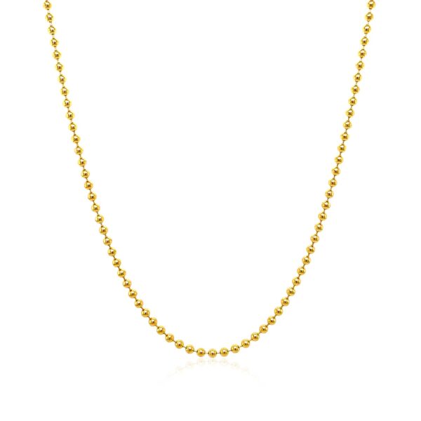 14k Yellow Gold Bead Chain 1.5mm - Image 2