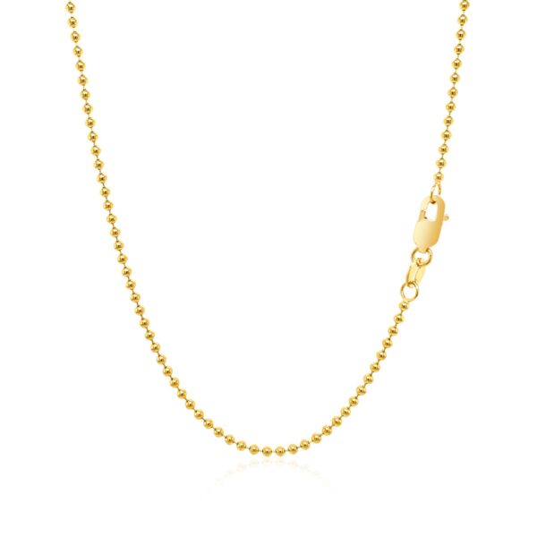 14k Yellow Gold Bead Chain 1.5mm - Image 3