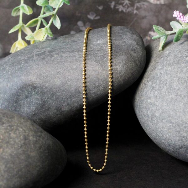 14k Yellow Gold Bead Chain 1.5mm - Image 4