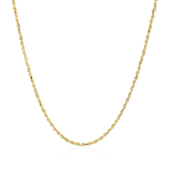 10k Yellow Gold Solid Diamond Cut Rope Chain 1.25mm - Image 2