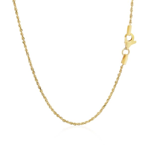 10k Yellow Gold Solid Diamond Cut Rope Chain 1.25mm - Image 3