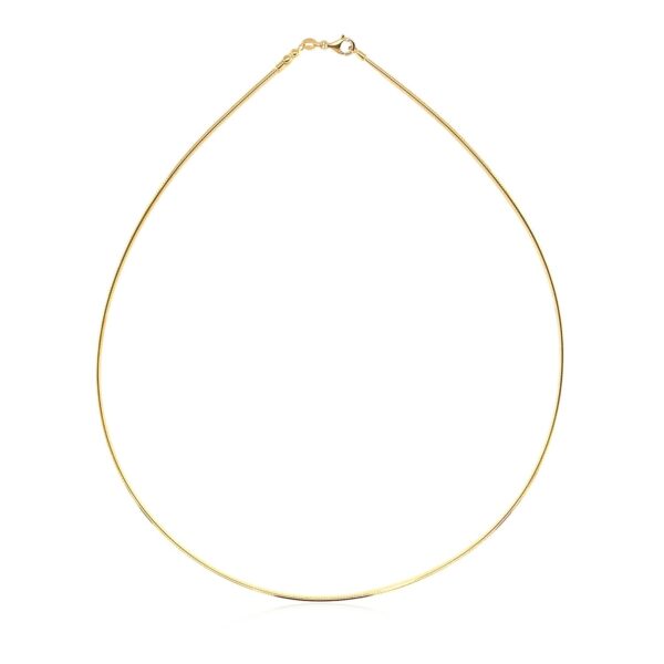 14k Yellow Gold Necklace in a Round Omega Chain Style - Image 2