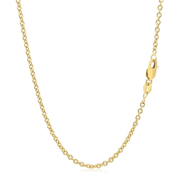 14k Yellow Gold Round Cable Link Chain 1.9mm - Image 3