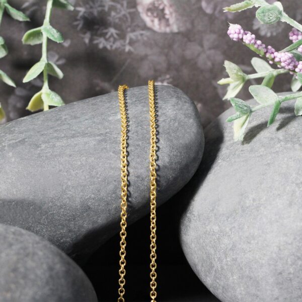 14k Yellow Gold Round Cable Link Chain 1.9mm - Image 4