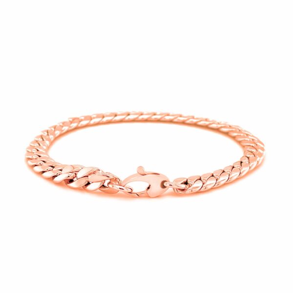 14K Rose Gold Cuban Link Bracelet - Image 3