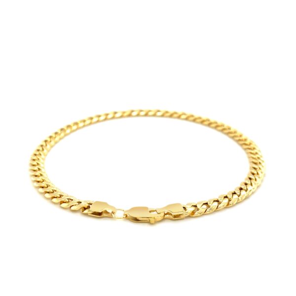 4.5mm 14k Yellow Gold Miami Cuban Semi Solid Bracelet - Image 3