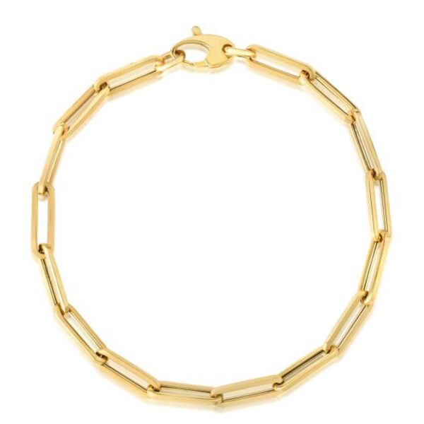 10K Yellow Gold Lite Paperclip Bracelet (4.2mm) - Image 2